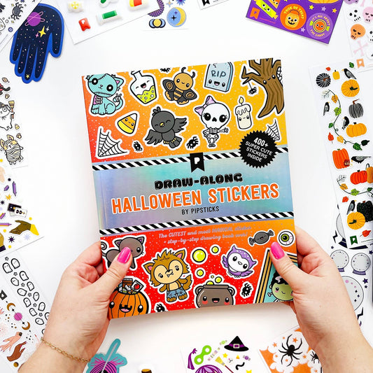 Draw-Along Kawaii Halloween Themed Sticker Book by Pipstickers!