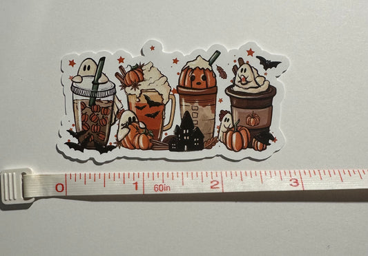 Boo Spooky Cute Fall Latte Vinyl Sticker