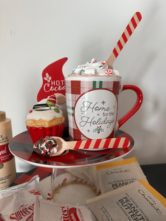 Fake Bake Decor- Hot Cocoa Christmas Mug with Faux Whipped Cream & Sprinkles