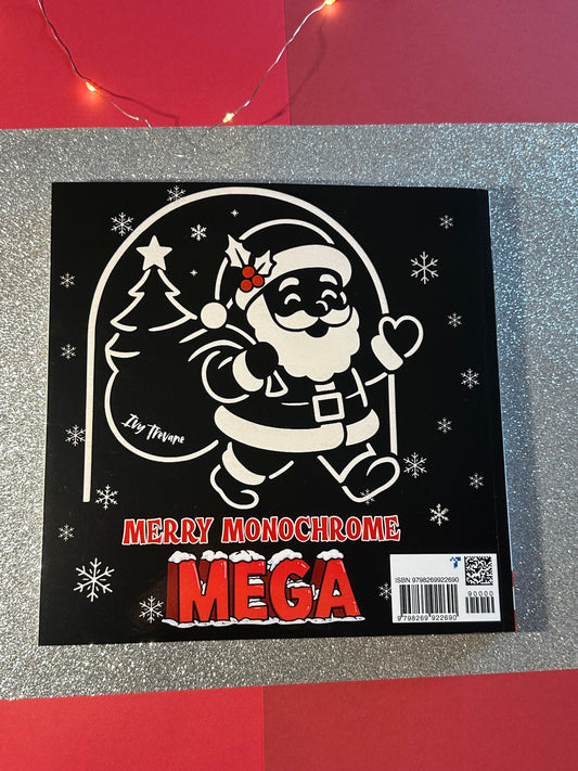Merry Monochrome MEGA 2025 Christmas Coloring Book: 100 Easy & Relaxing Hand Drawn, Outlined Holiday Designs for Kids, Teens, or Adults