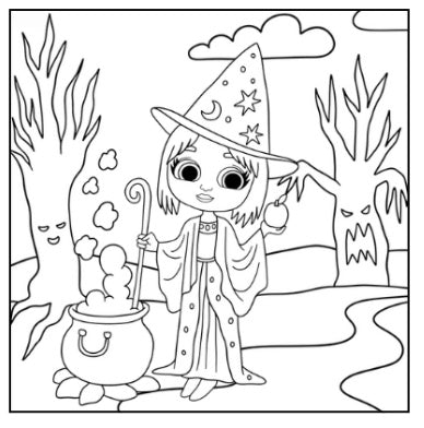 A Witchy Halloween Coloring Book for Kids, Teens, & Adults
