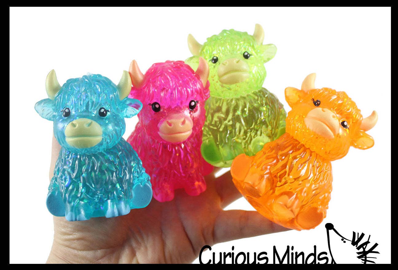 Highland Cow- Thick Glue/Gel Syrup Molasses Stretch Ball Sensory Toy! Ultra Squishy and Moldable Slow Rise Relaxing Fidget Stress Toy