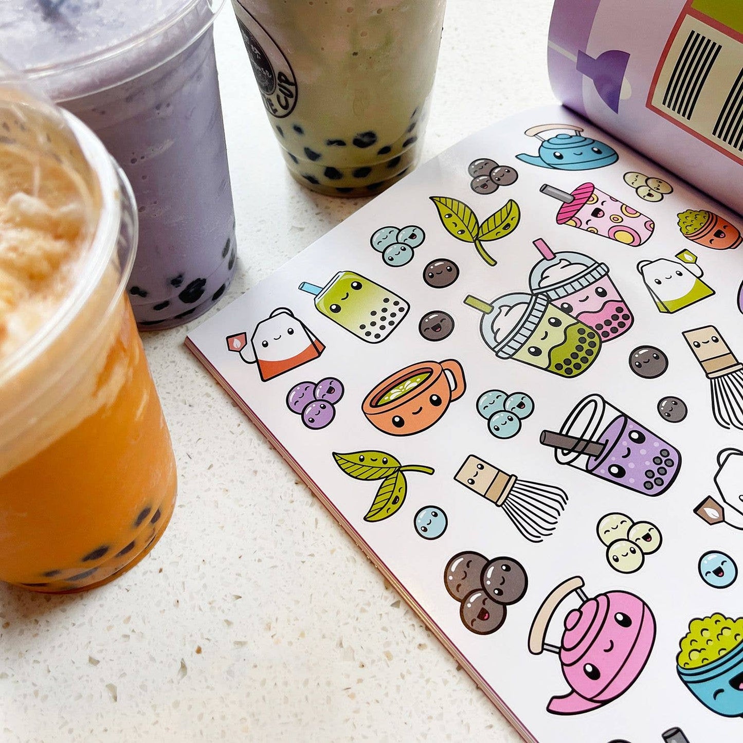 PipSticks Draw-Along Kawaii Style Food Sticker Book