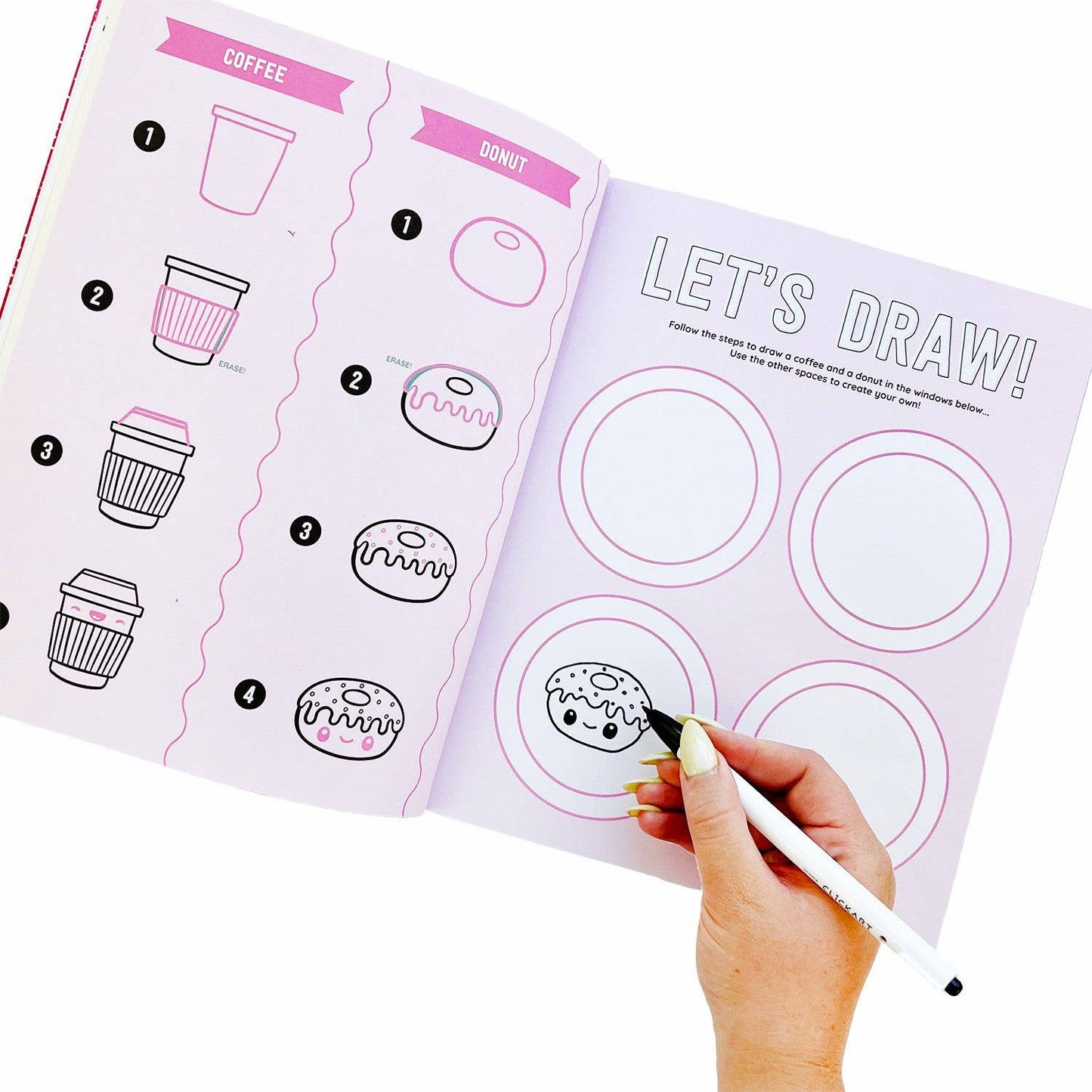 PipSticks Draw-Along Kawaii Style Food Sticker Book