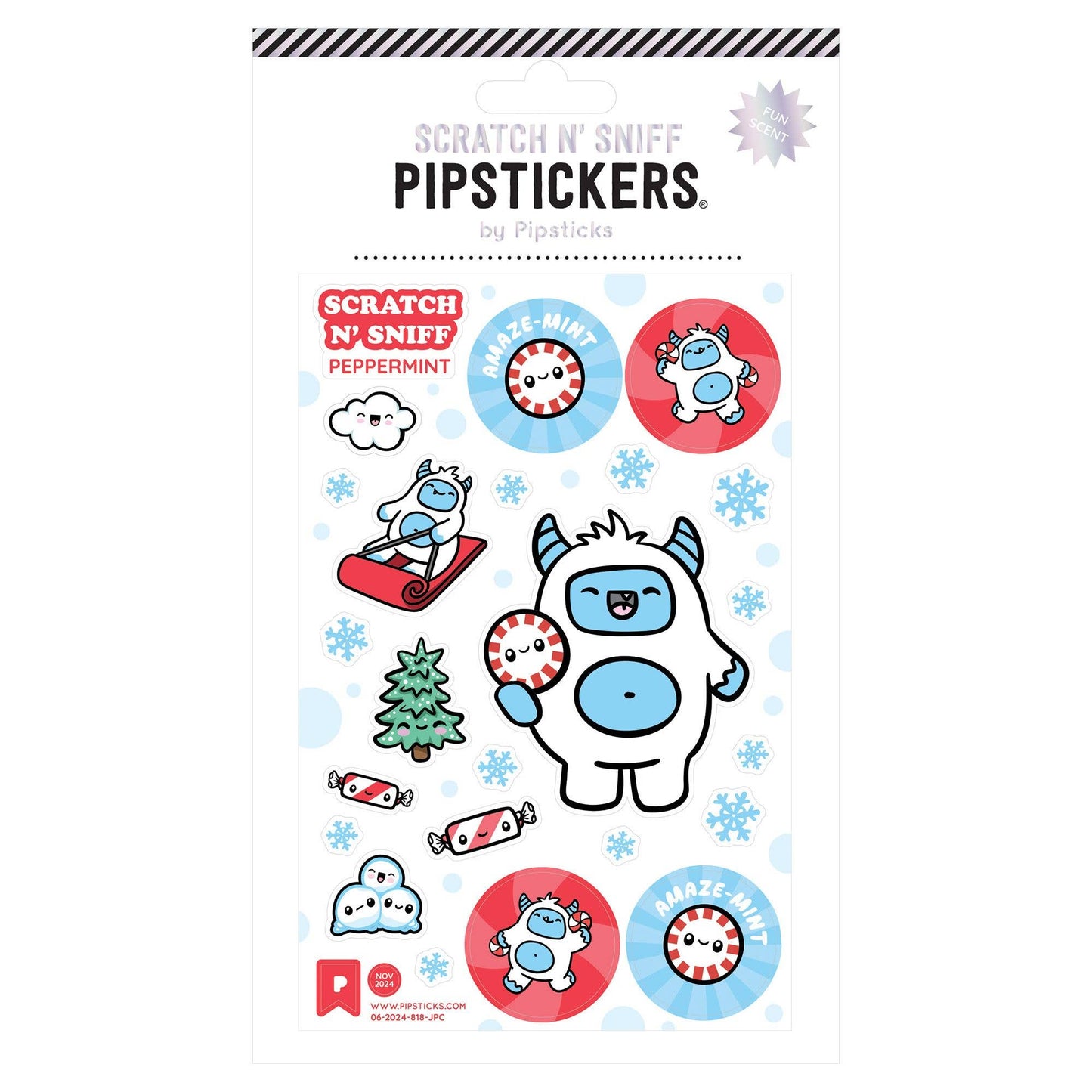 Playful Yeti Scratch 'n Sniff Stickers by Pipstickers!
