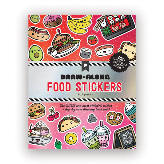 PipSticks Draw-Along Kawaii Style Food Sticker Book