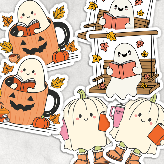 Spooky Ghost Bookish Vinyl Sticker Bundle