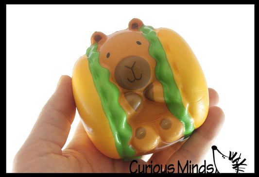 Capybara Food Slow Rise Sensory Squishy Toy - Memory Foam Spongy Stress Fidget Ball