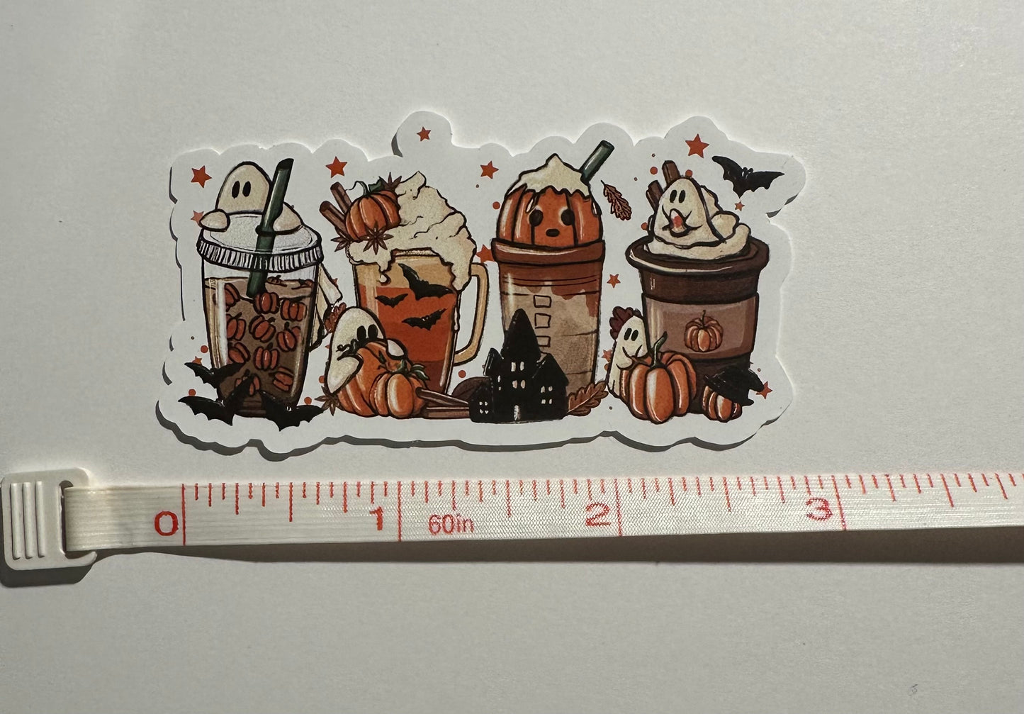 Boo Spooky Cute  Fall Latte Vinyl Sticker