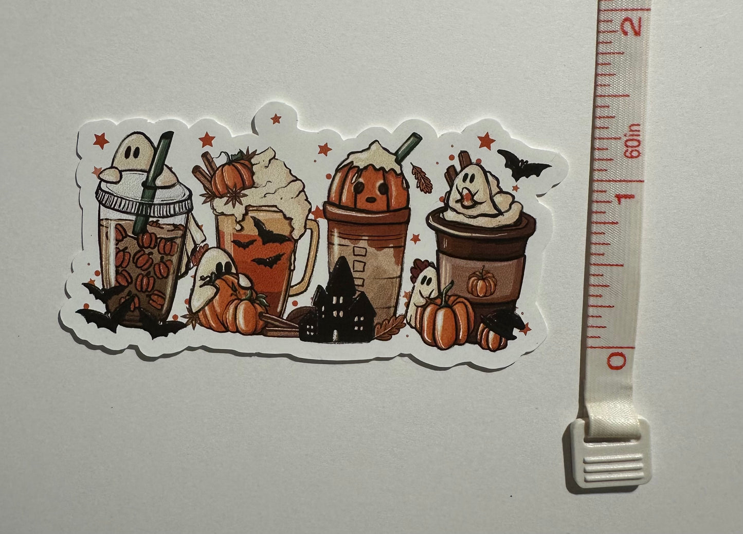 Boo Spooky Cute  Fall Latte Vinyl Sticker