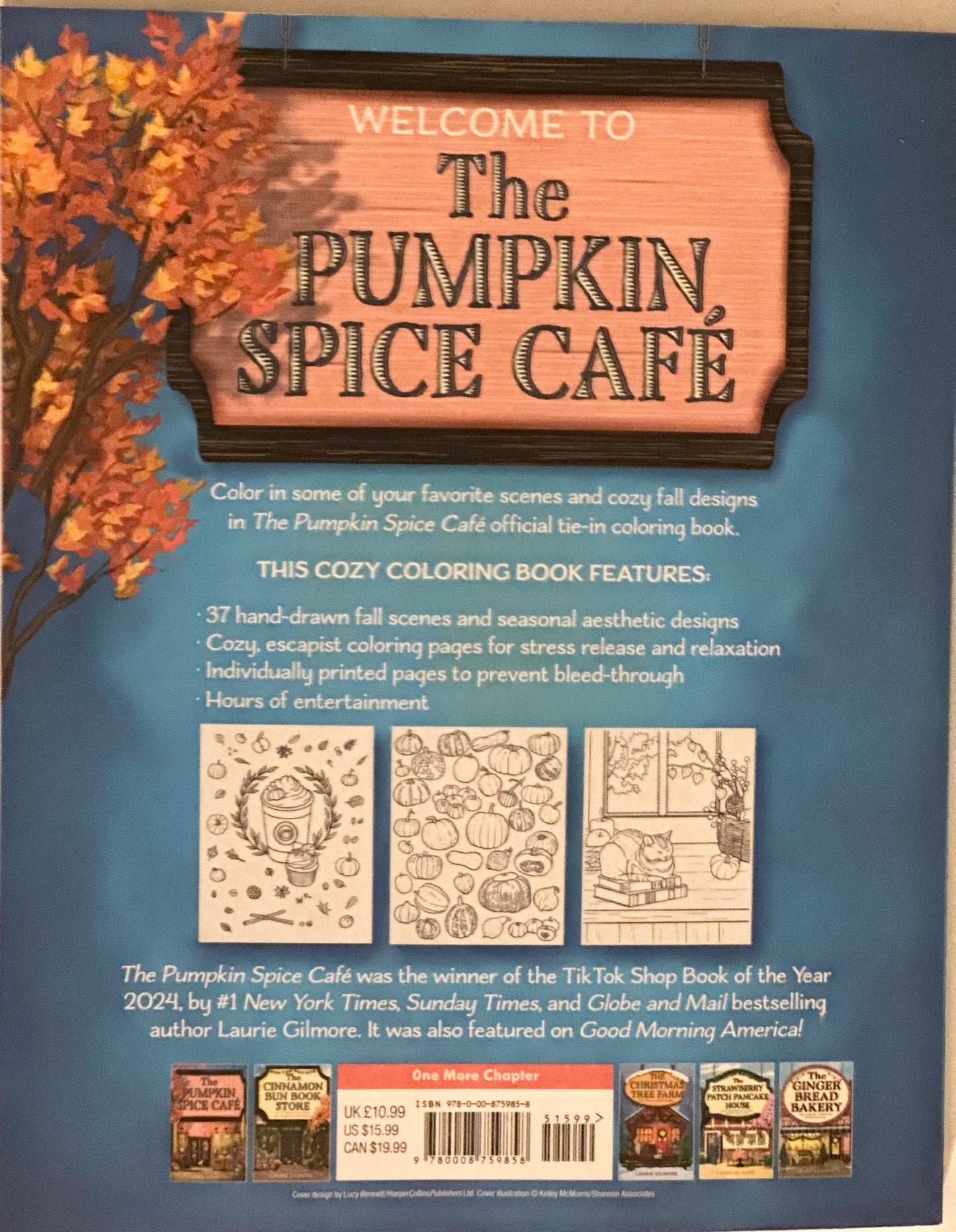 The Pumpkin Spice Café Coloring Book by Laurie Gilmore