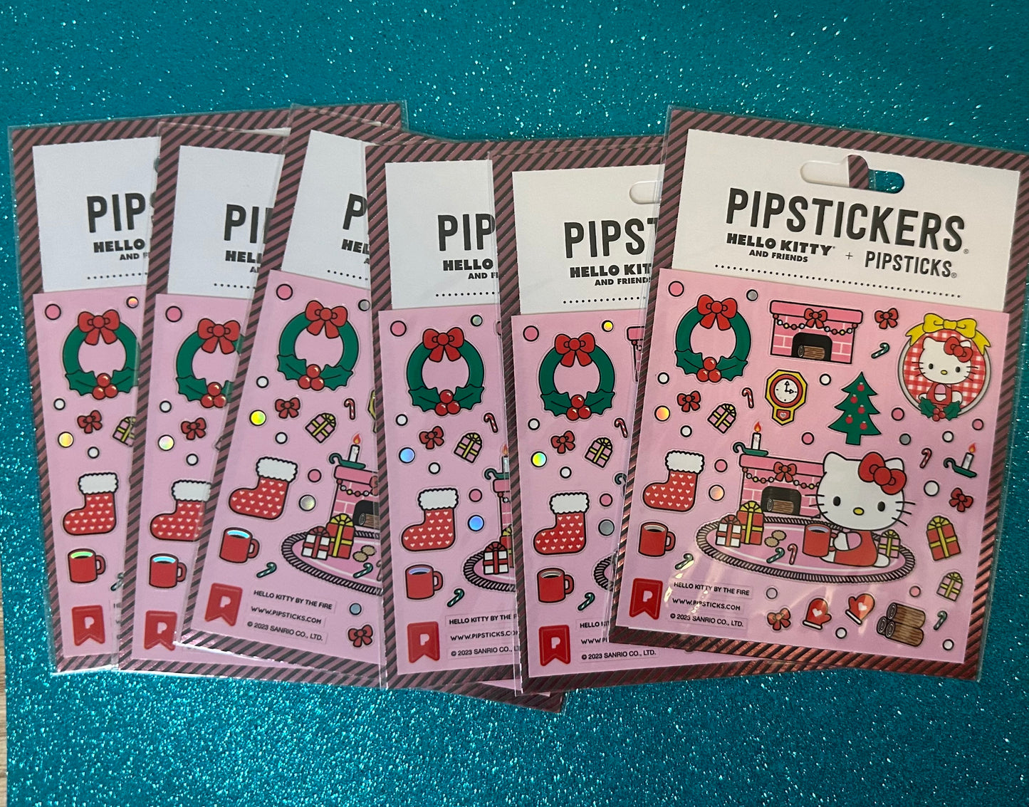 Hello Kitty By The Fire- Cozy, Comfy Fireplace Stickers with Hello Kitty!