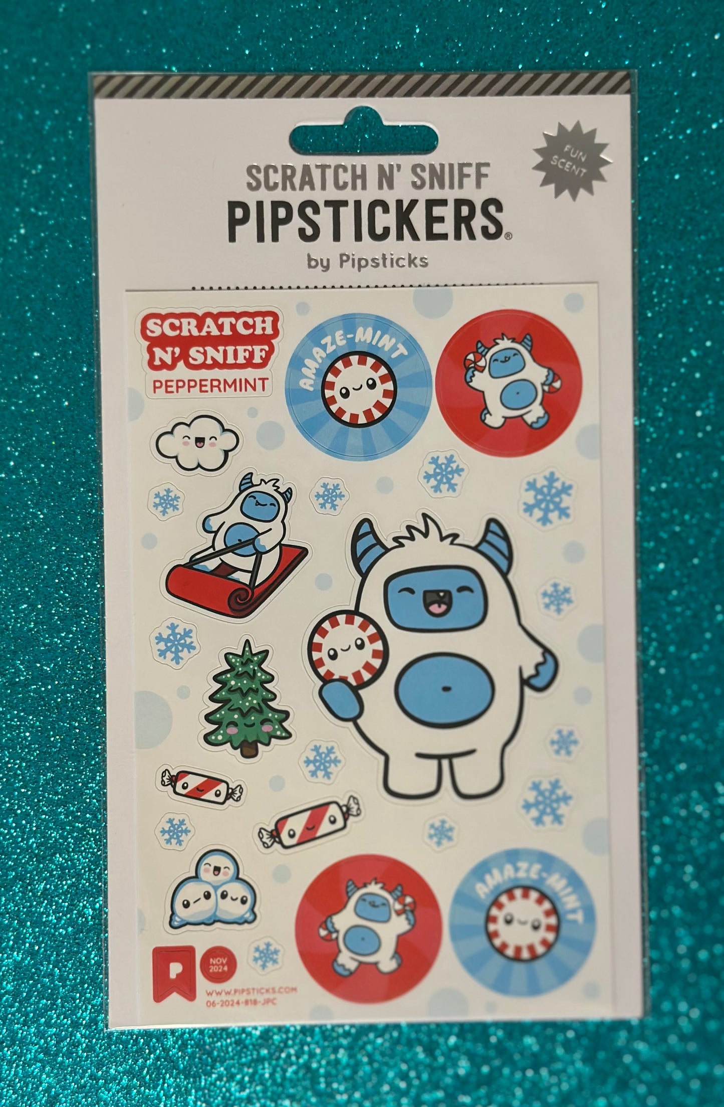 Playful Yeti Scratch 'n Sniff Stickers by Pipstickers!