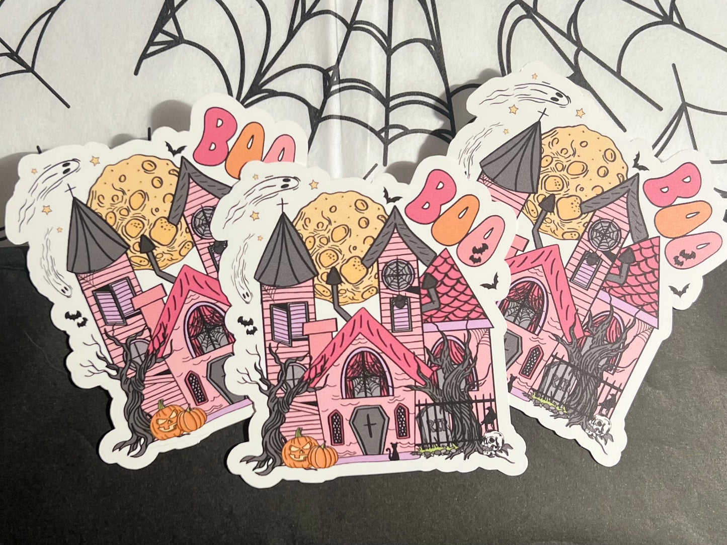 Boo Spooky House Vinyl Sticker