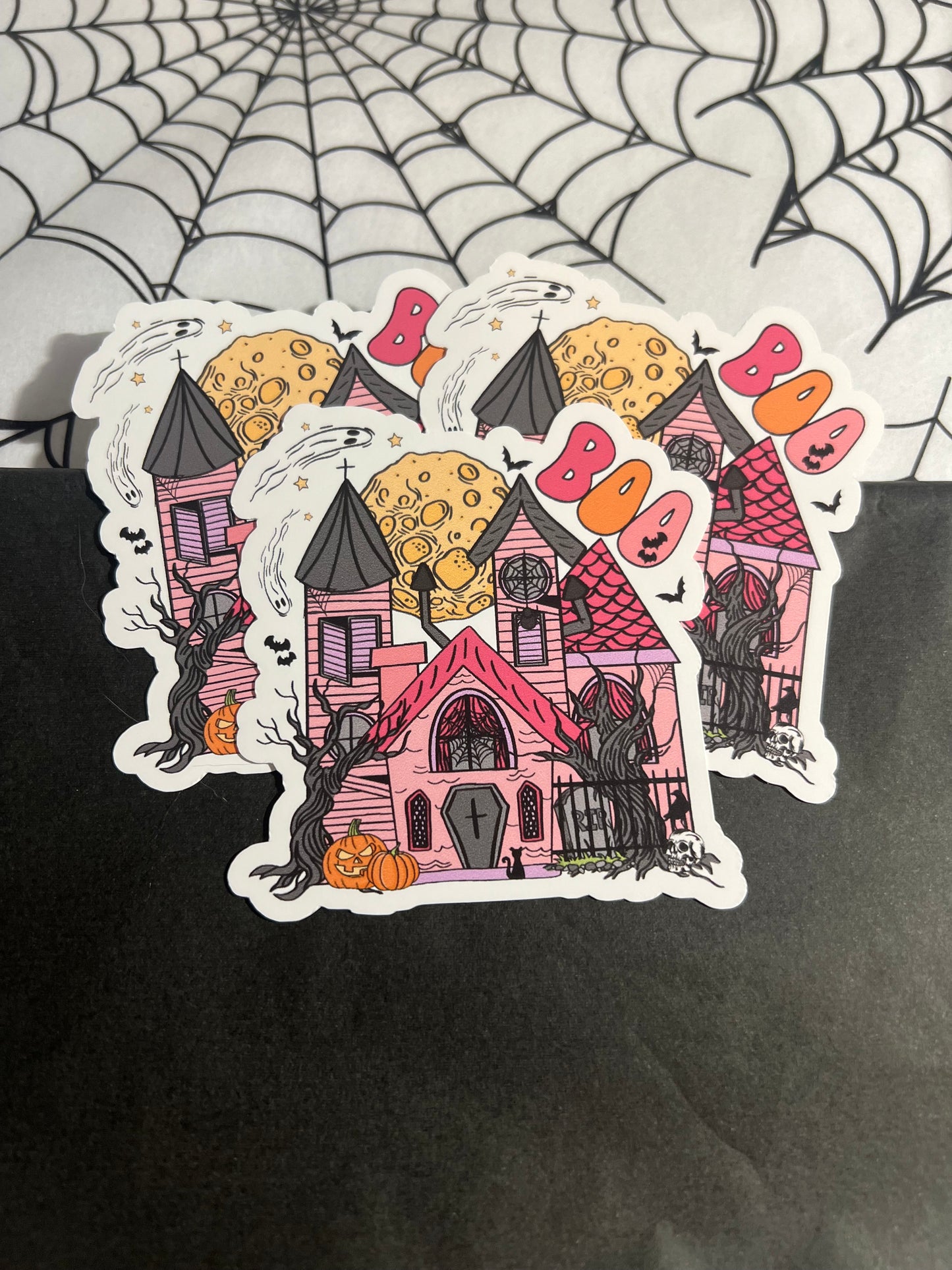 Boo Spooky House Vinyl Sticker