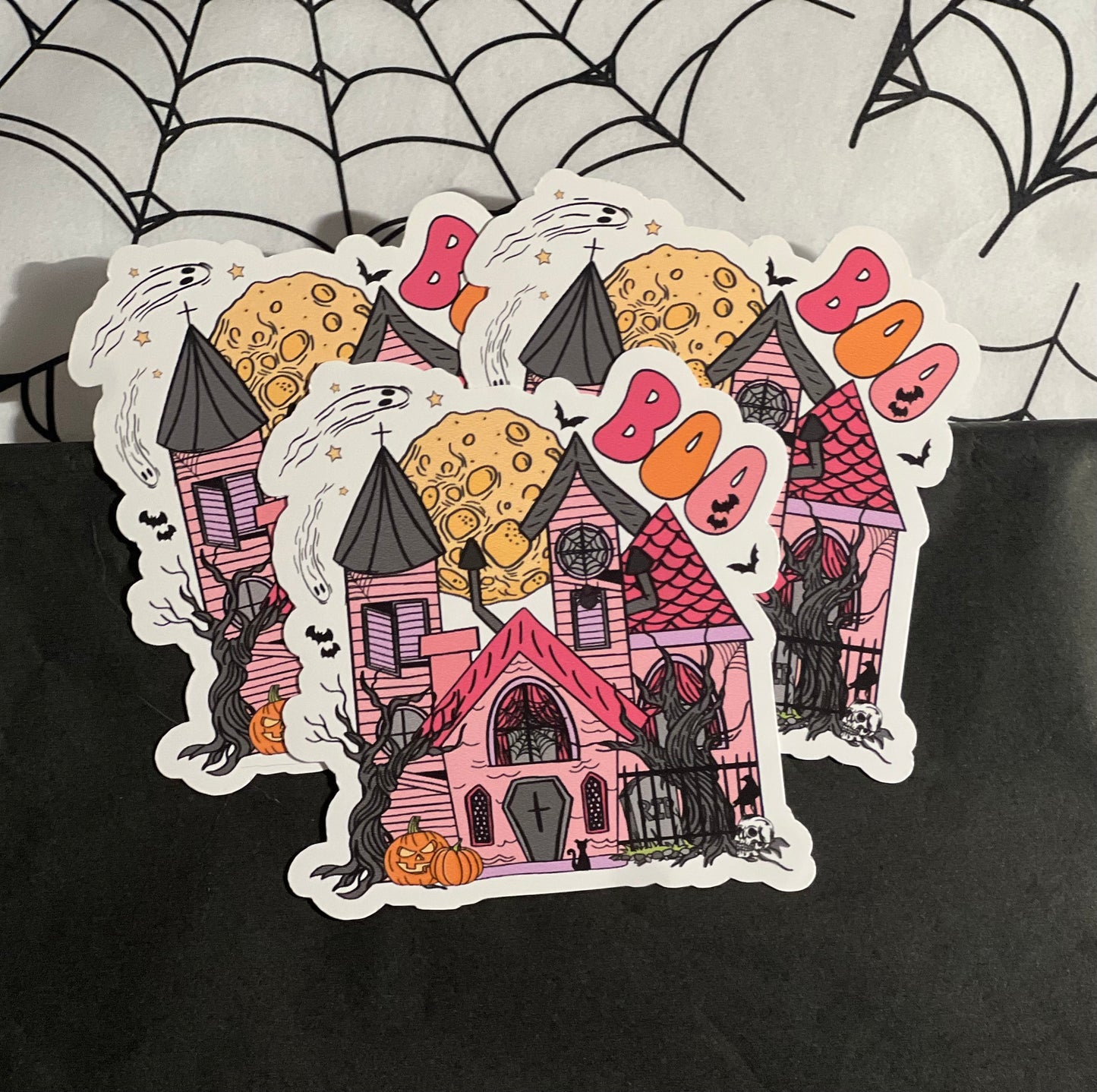 Boo Spooky House Vinyl Sticker