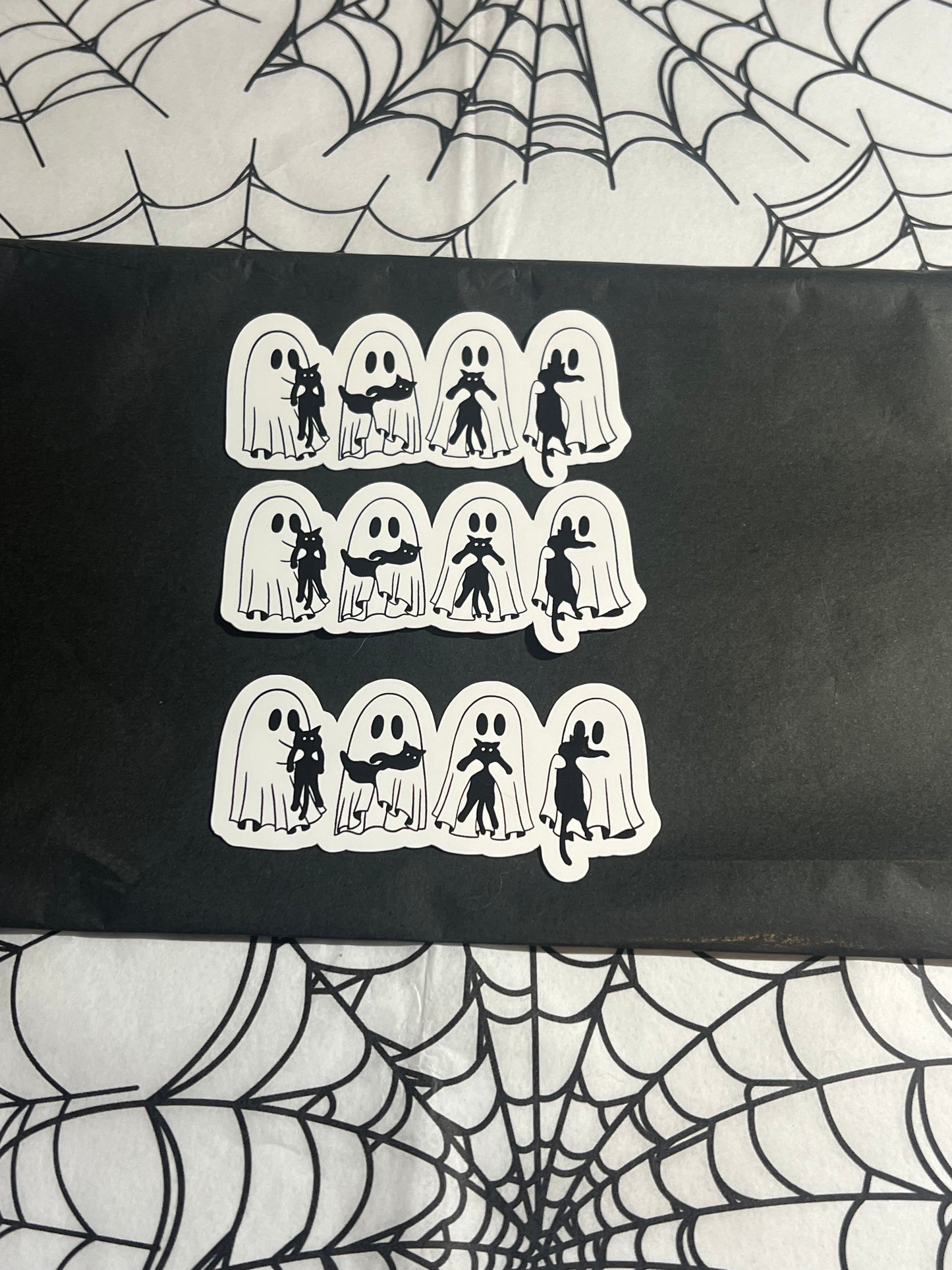 Ghost with Cats Vinyl Sticker