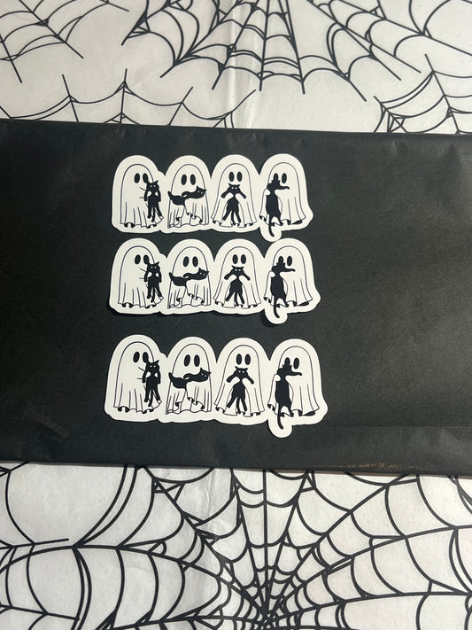 Ghost with Cats Vinyl Sticker