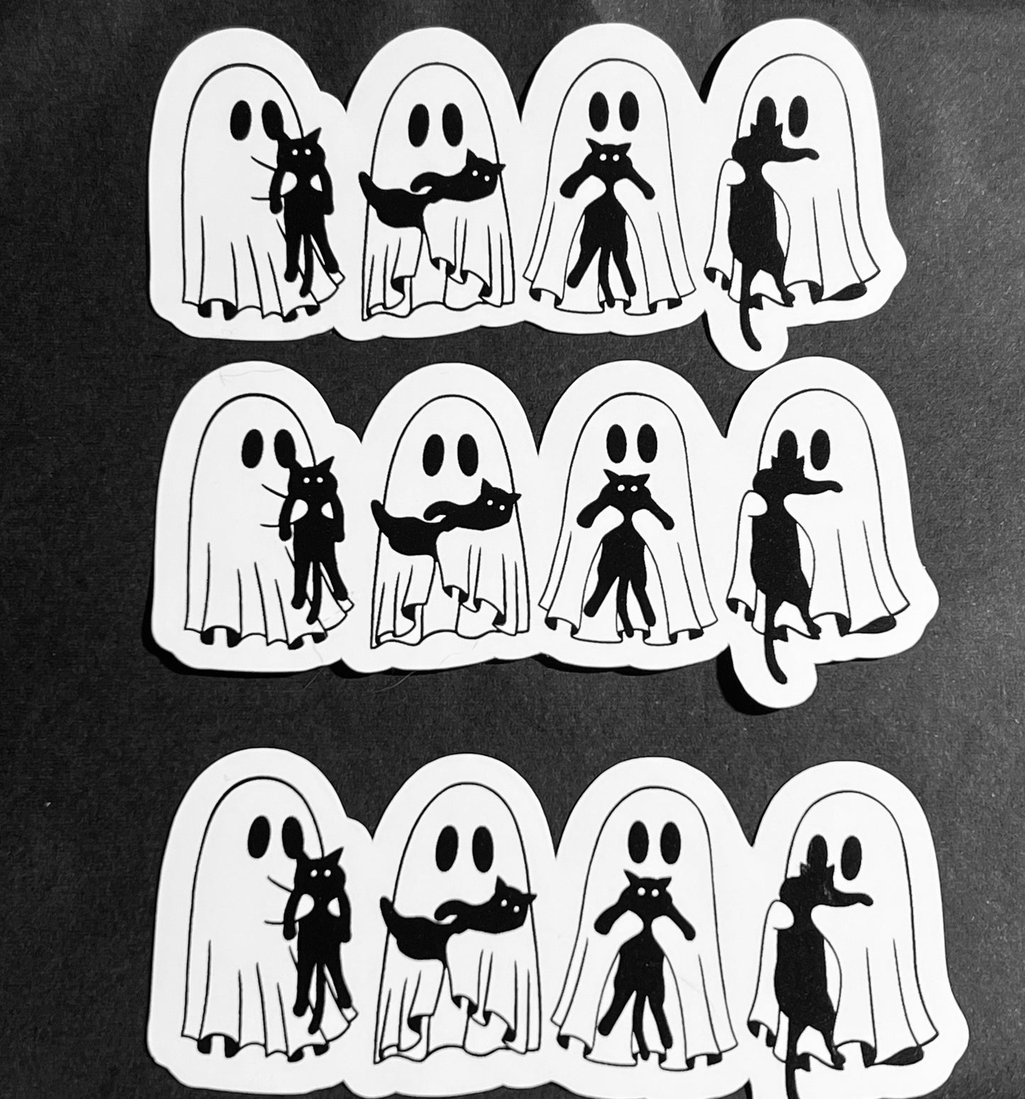 Ghost with Cats Vinyl Sticker
