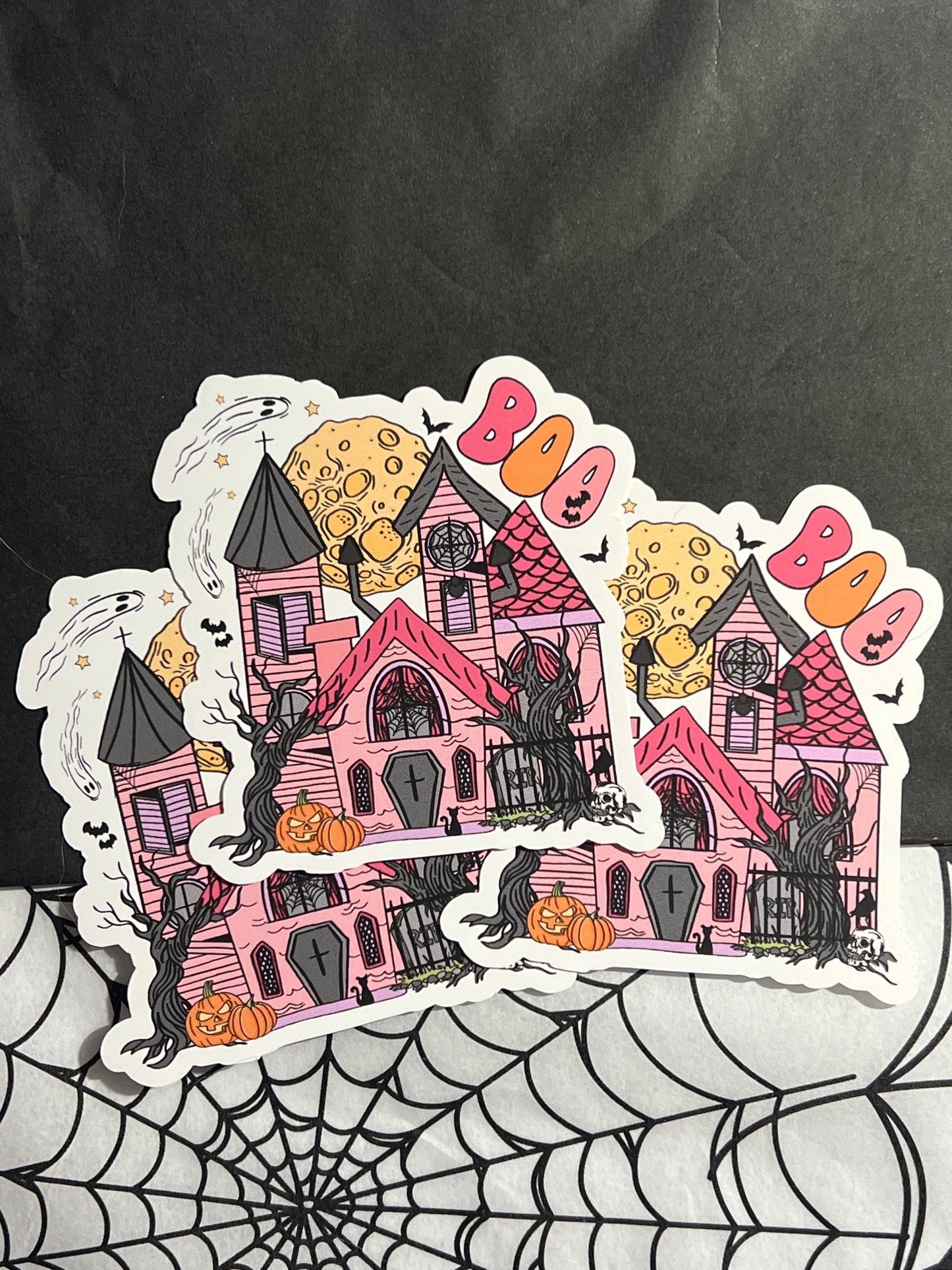 Boo Spooky House Vinyl Sticker