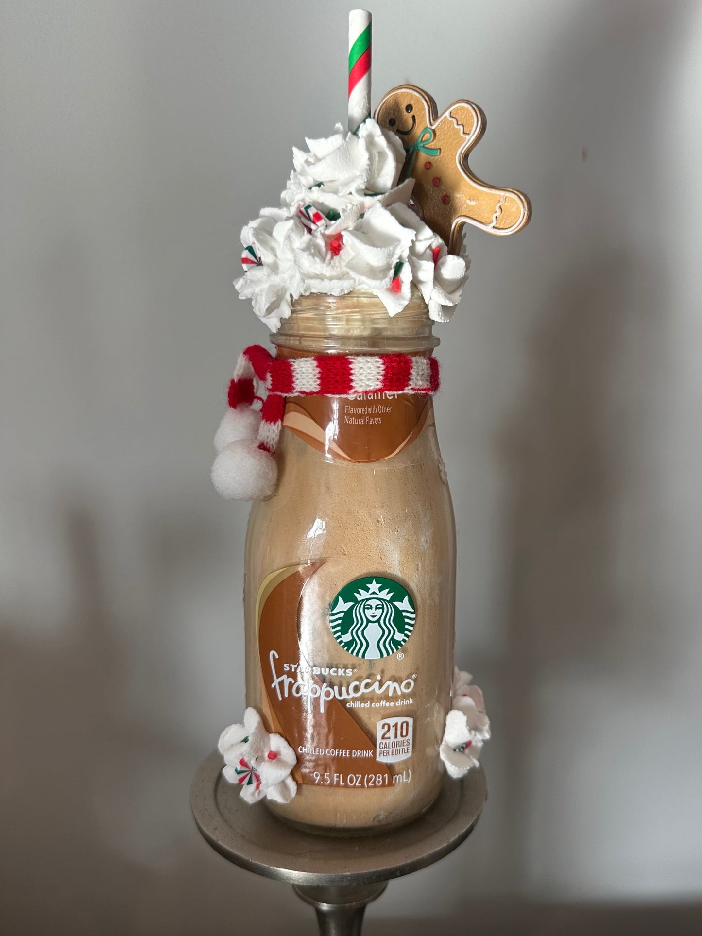 Christmas Decor: Fake Bake Sbucks Caramel Frappuccino with Sprinkles & Gingerbread Cookies