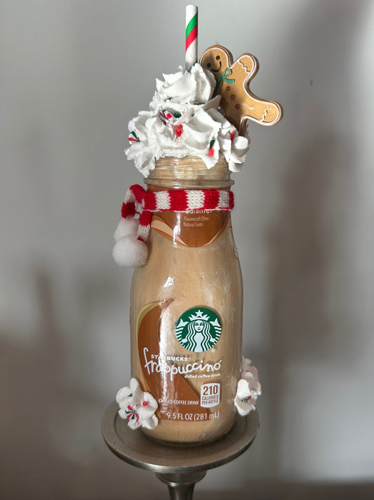 Christmas Decor: Fake Bake Sbucks Caramel Frappuccino with Sprinkles & Gingerbread Cookies