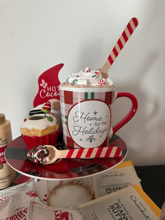 Fake Bake Decor- Hot Cocoa Christmas Mug with Faux Whipped Cream & Sprinkles