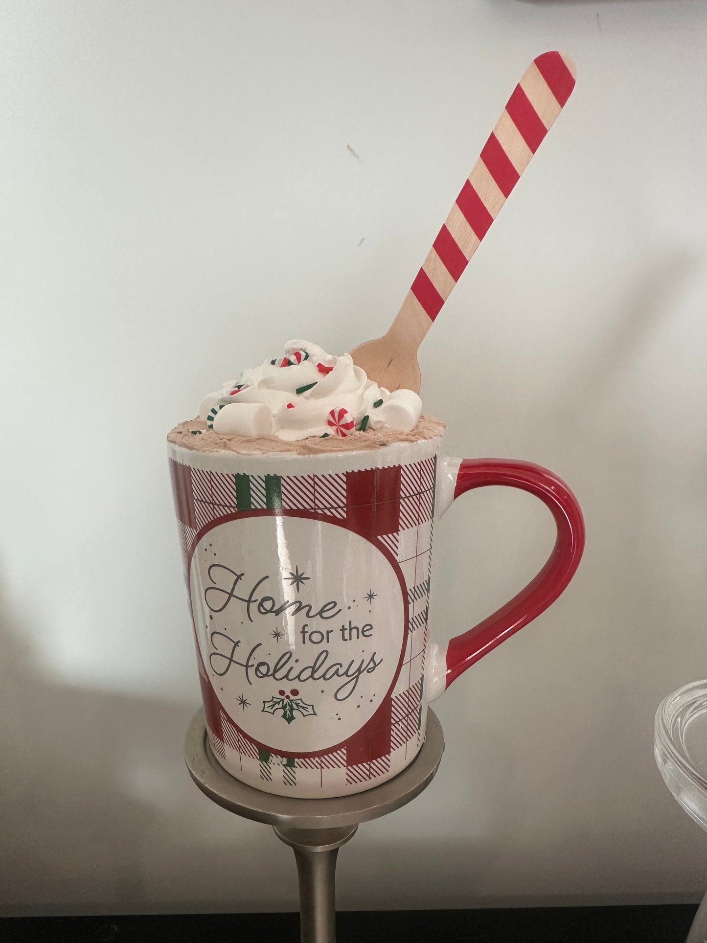 Fake Bake Decor- Hot Cocoa Christmas Mug with Faux Whipped Cream & Sprinkles