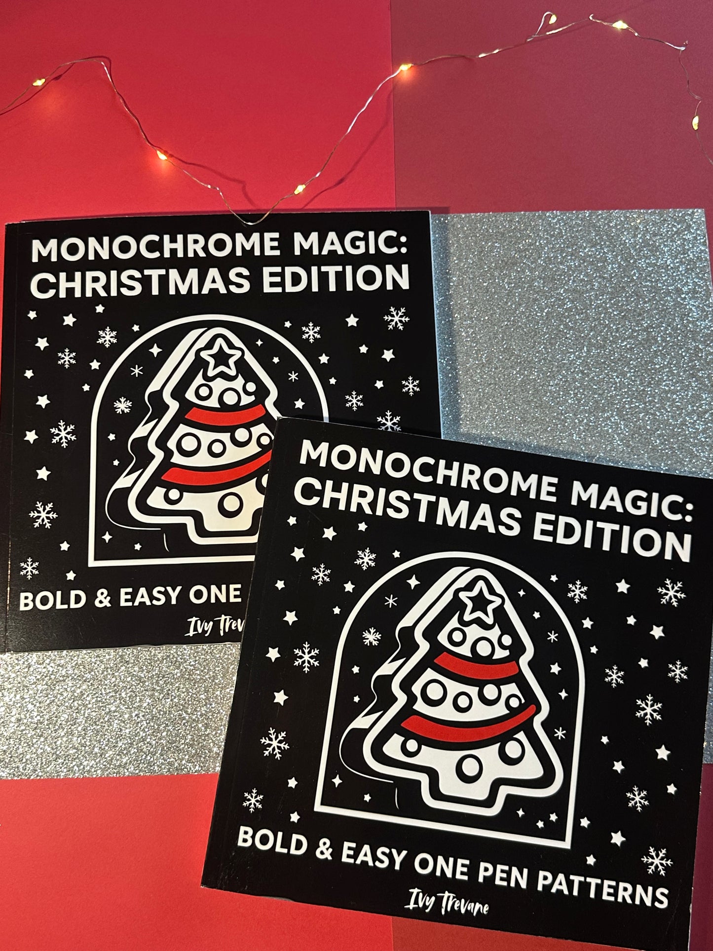 Monochrome Magic Christmas Edition: Bold and Easy One Pen Patterns | 50 Holiday Themed Hand-Drawn Images Ready to Color | Festive Designs for Relaxation and Stress Relief for Kids, Teens, and Adults