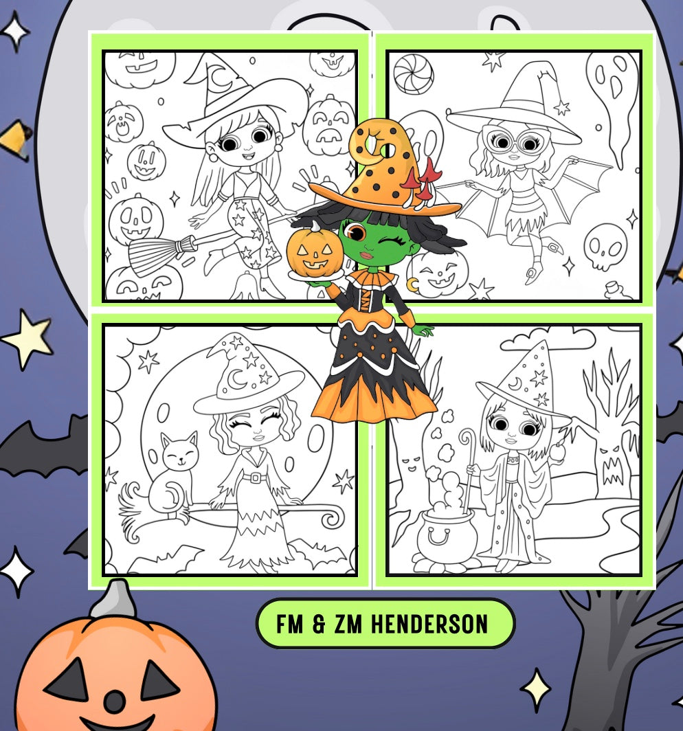 A Witchy Halloween Coloring Book for Kids, Teens, & Adults