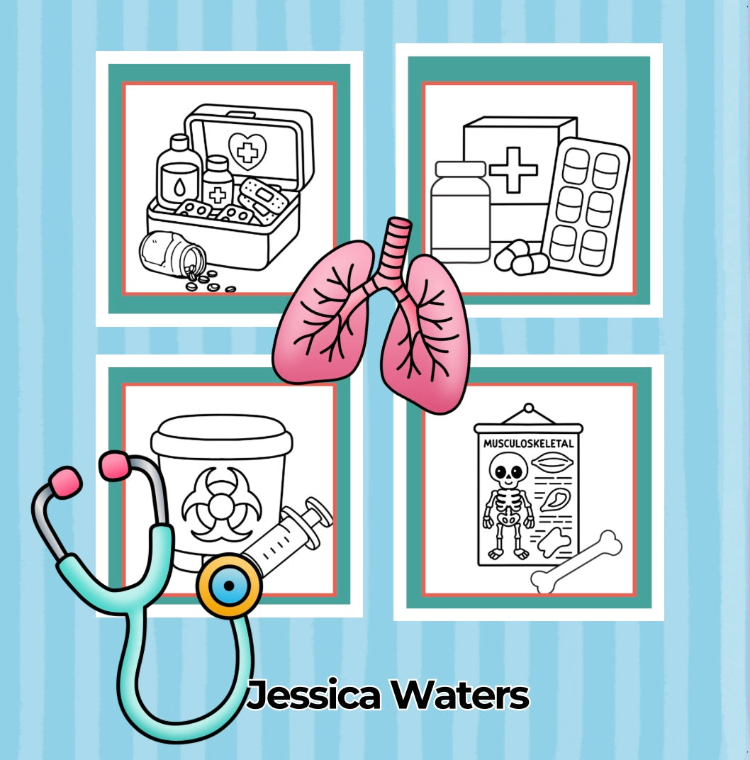 Hospital Coloring Book for Adults: Bold & Simple Medical Themed Images