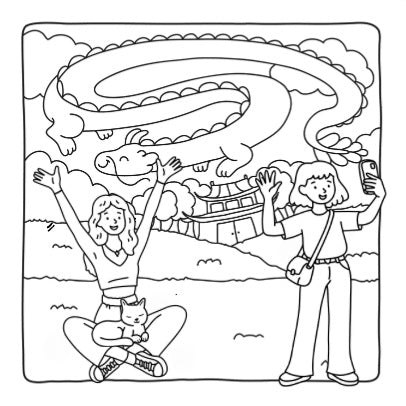 Japan in Autumn-A Cozy Fall Coloring Book | 30 Hand-Drawn Scenes with Girls on Holiday