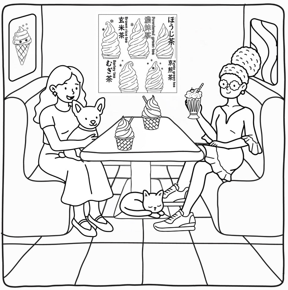 Japan in Autumn-A Cozy Fall Coloring Book | 30 Hand-Drawn Scenes with Girls on Holiday