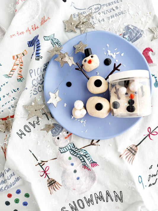 Snowman Mini Dough-To-Go- Christmas/Winter Non-Toxic Sensory Play Kit for Ages 3 and up