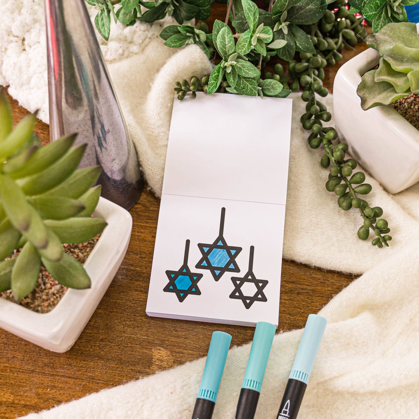 Happy Hanukkah- Easy Tear Mini Coloring Book for Adult