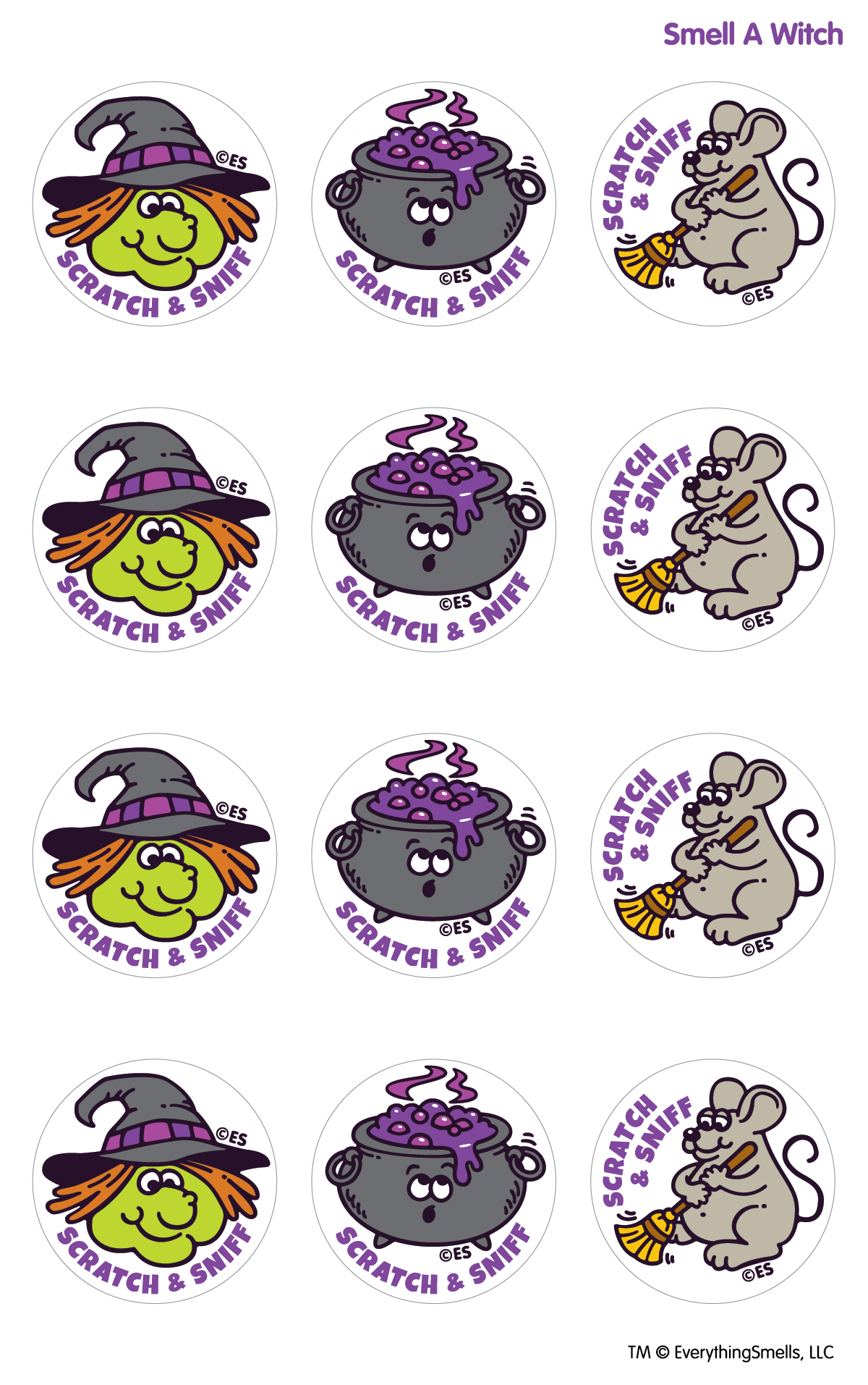 Smell A Witch - Scratch & Sniff Stickers