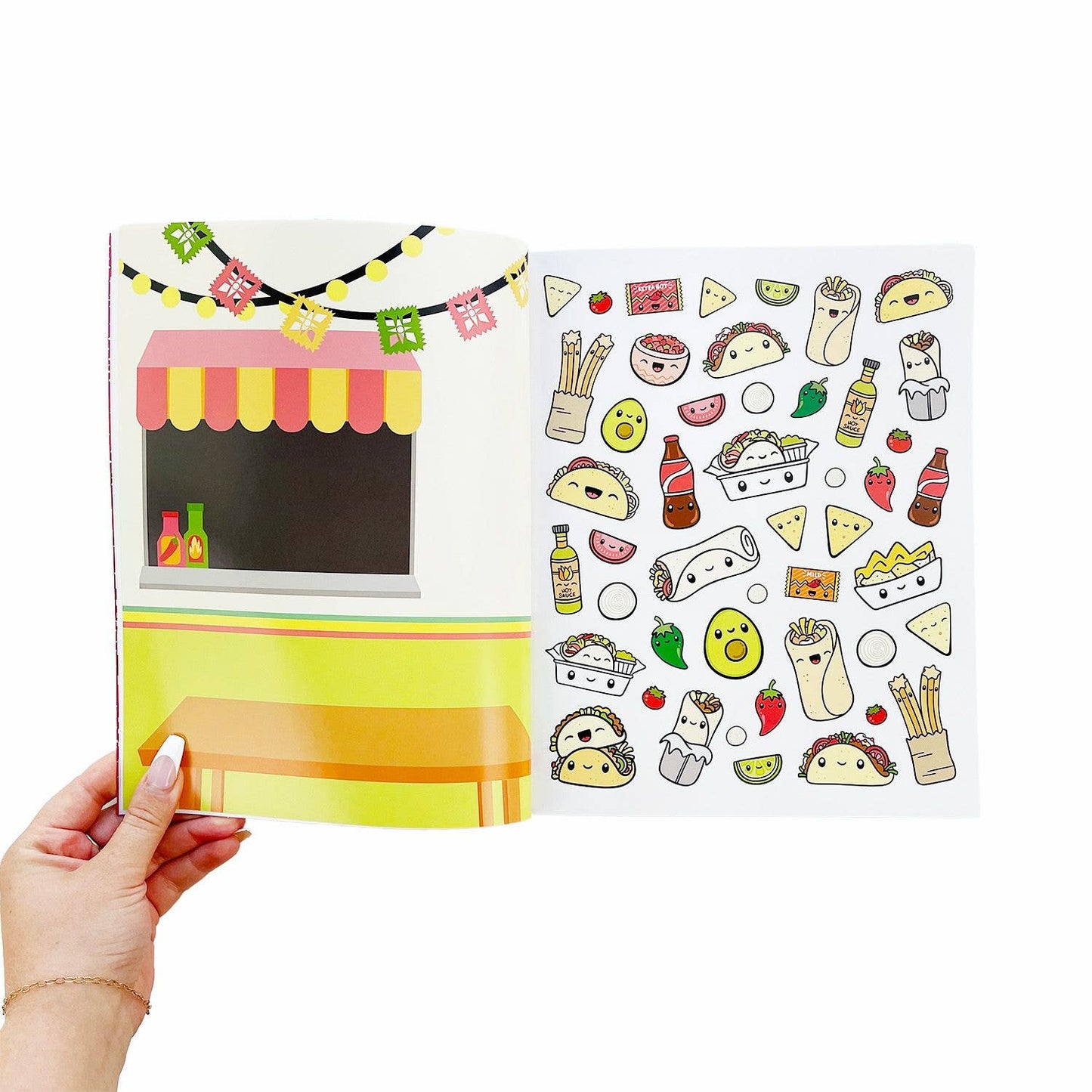 PipSticks Draw-Along Kawaii Style Food Sticker Book