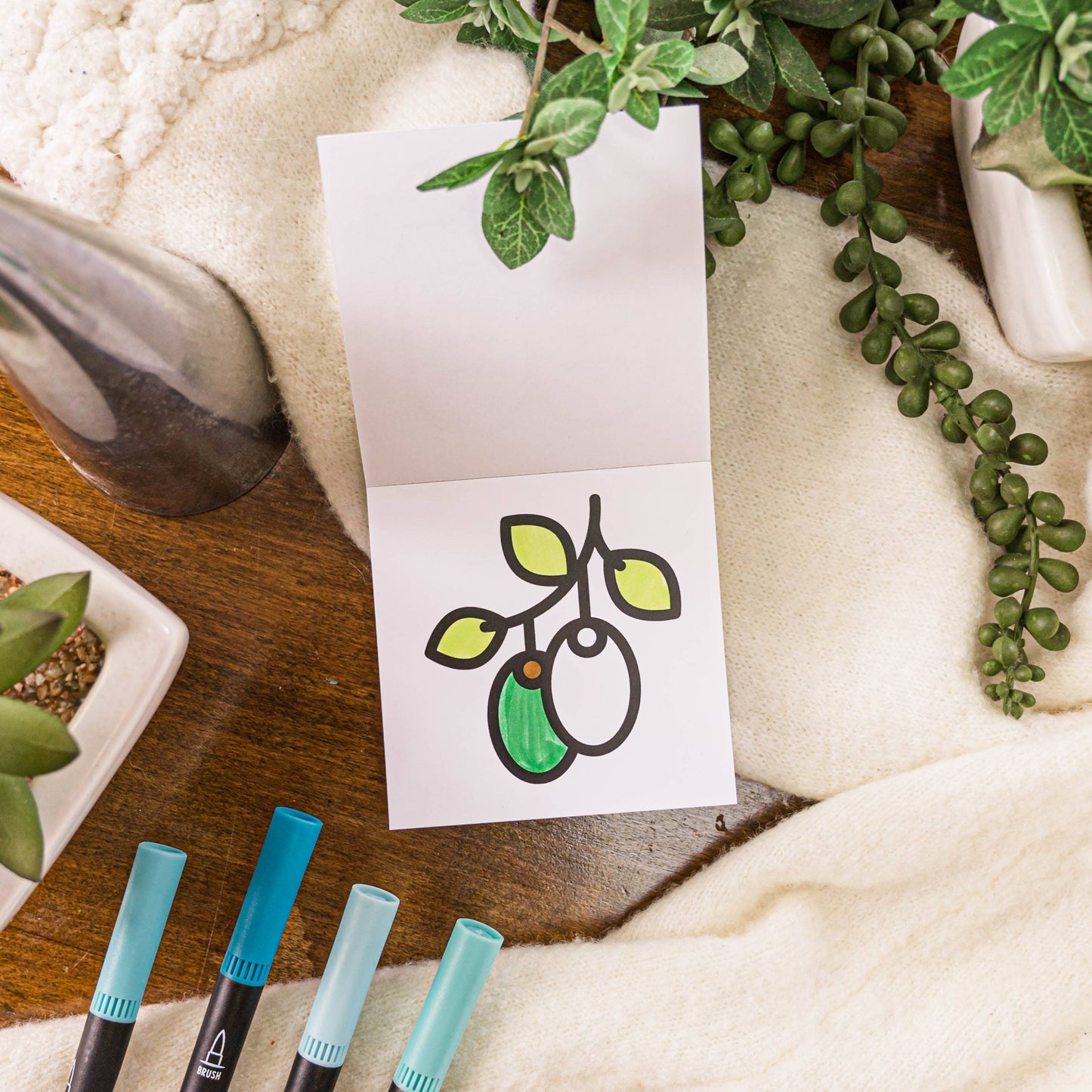 Happy Hanukkah- Easy Tear Mini Coloring Book for Adult