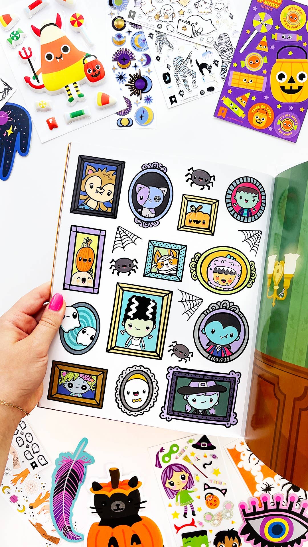Draw-Along Kawaii Halloween Themed Sticker Book by Pipstickers!