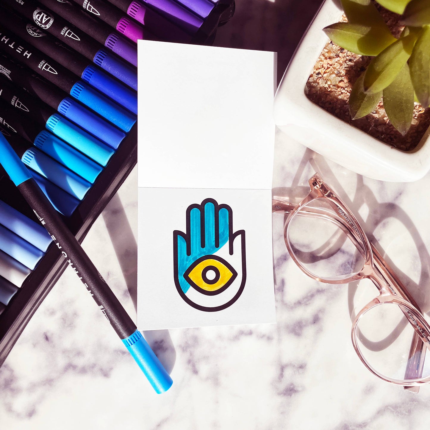 Happy Hanukkah- Easy Tear Mini Coloring Book for Adult
